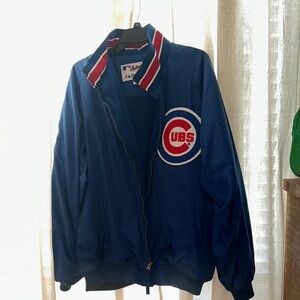 Vintage Majestic Blue and Red Varsity Bomber Jacket